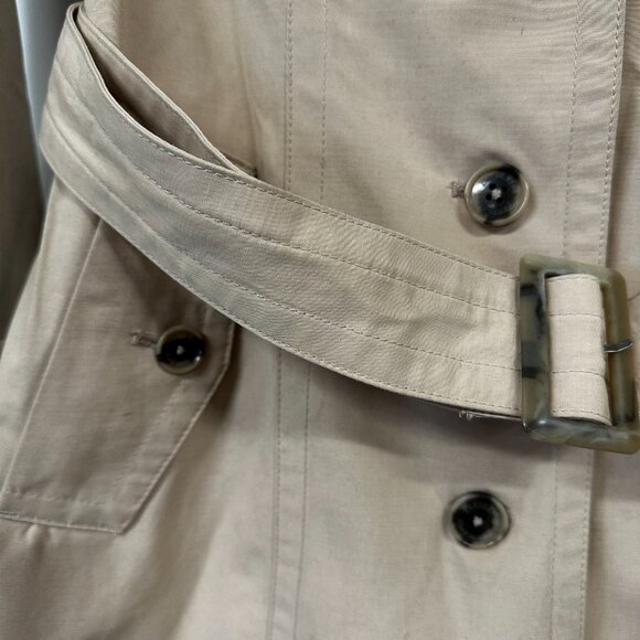 Pendleton Tan Trench Coat Plaid Lined XS - Picture 7 of 15